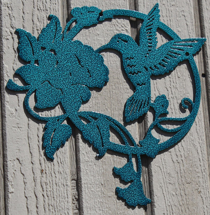 Feeding Hummingbird Metal Wall Art