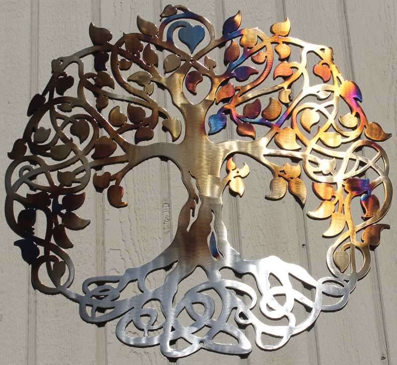 Tree of Life 3 Metal Wall Art Heat Treated