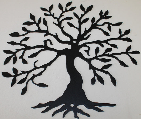 Tree of Life 2 Metal Wall Art Flat Black