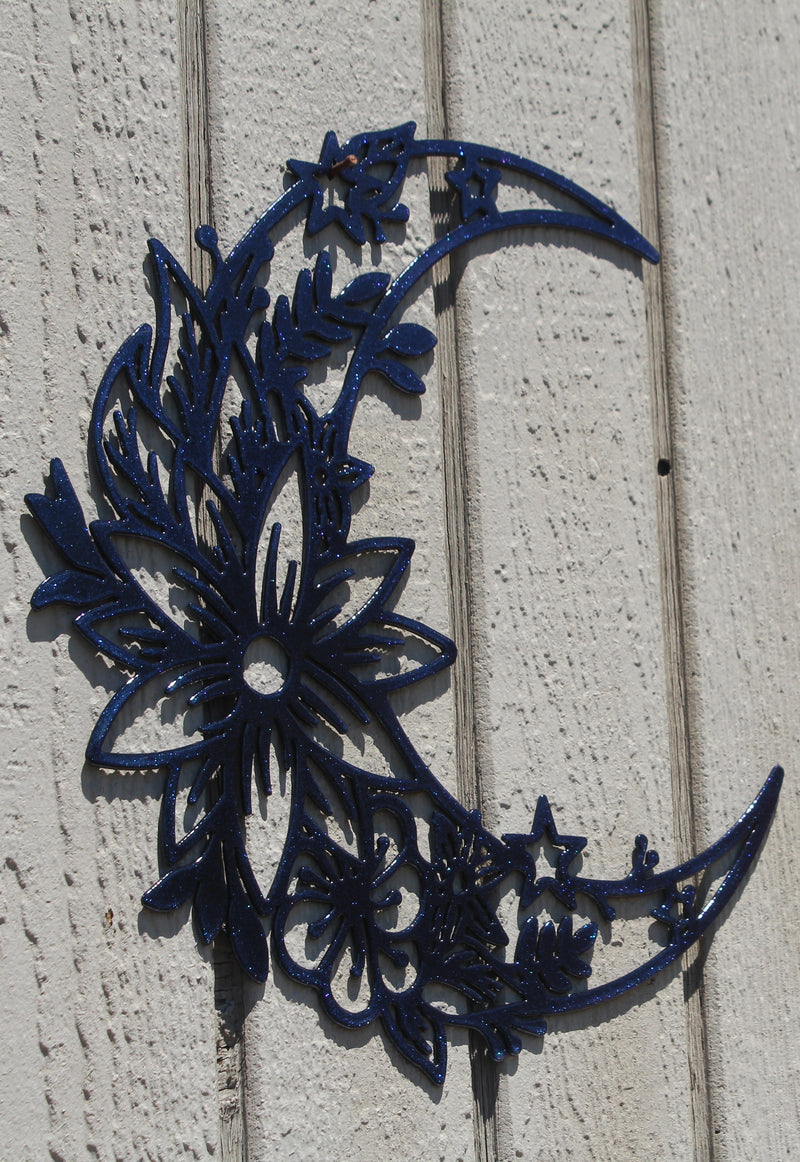 Flower Moon Metal Wall Art