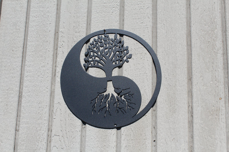 Yin Yang Tree Metal Wall Art Home Decor