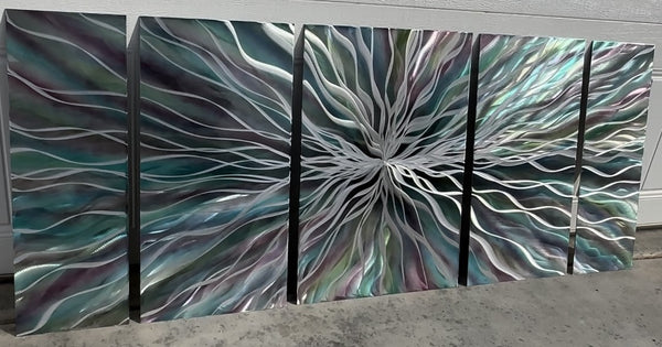 5 Panel Star Metal Wall Art Multi Color