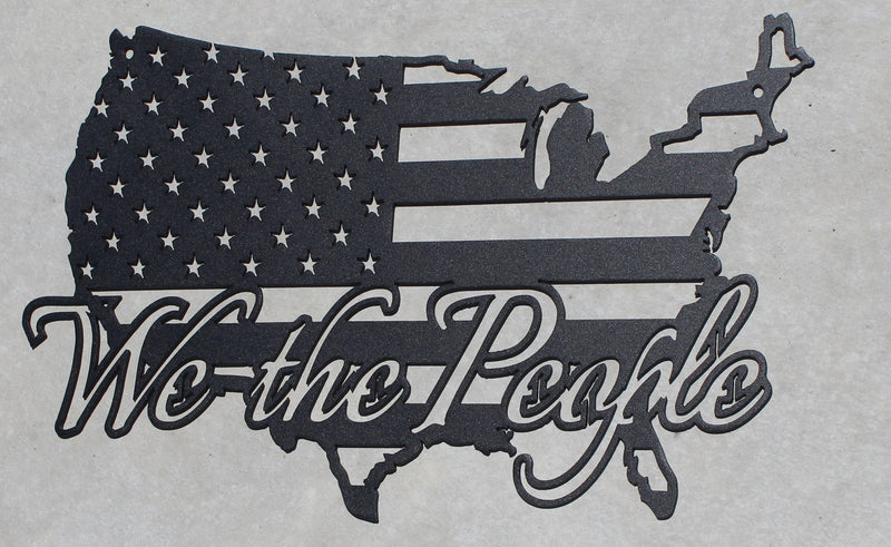 We the People American Flag in USA Metal Wall Art