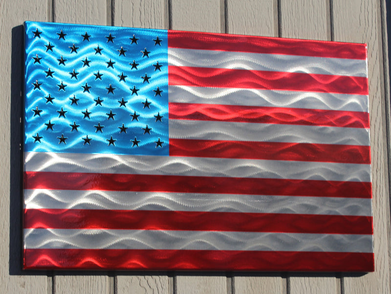 American Flag Metal Wall Art Single Panel