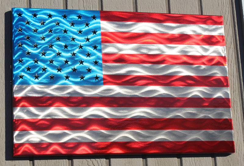 American Flag Metal Wall Art Single Panel