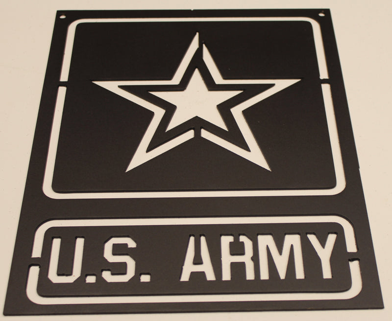 Army Sign Metal Wall Art Home Decor Flat Black