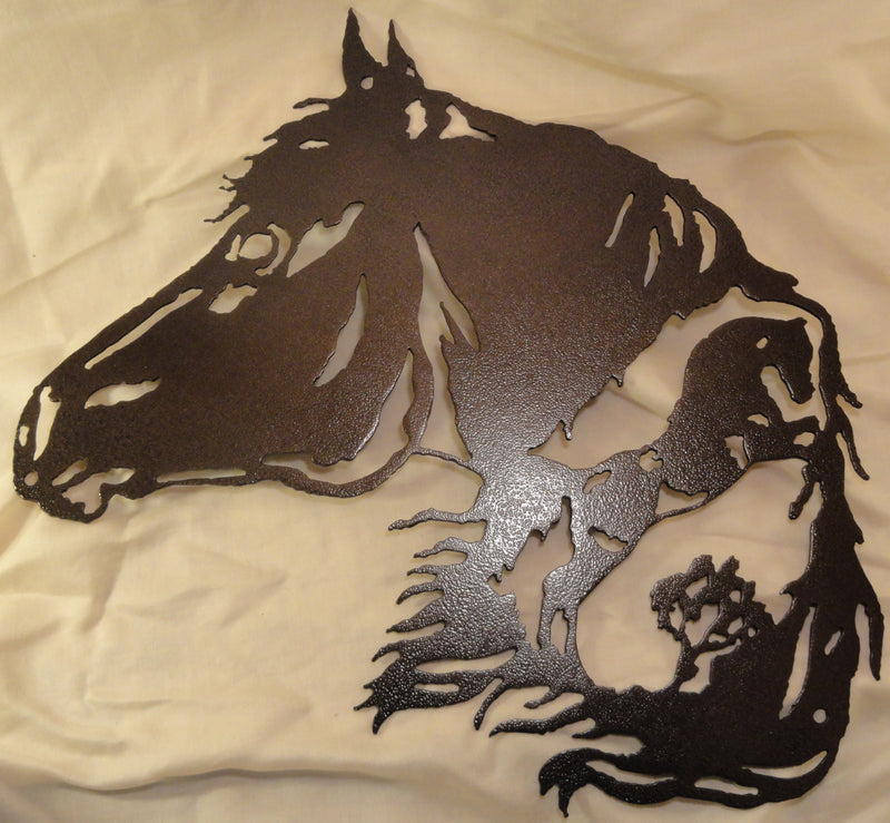 Horse with Horse Scene Metal Wall Art