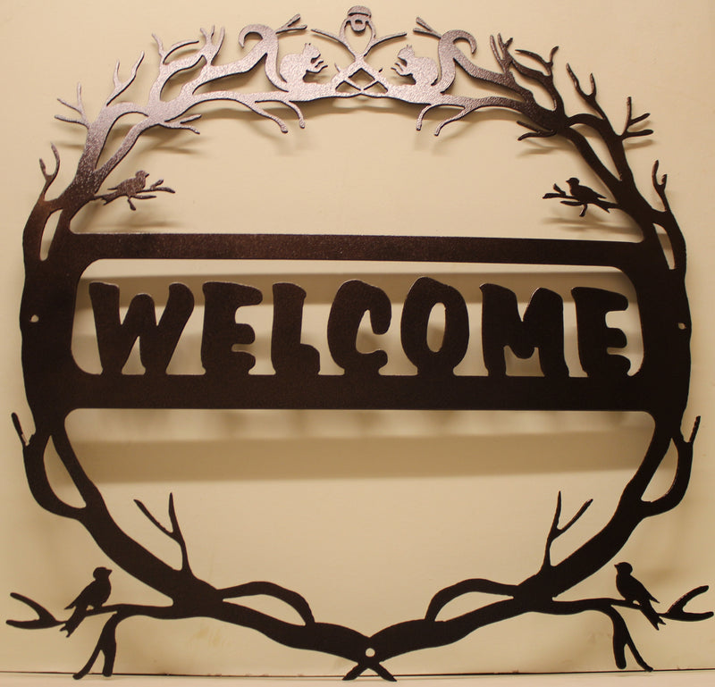 Nature Welcome Sign Metal Wall Art