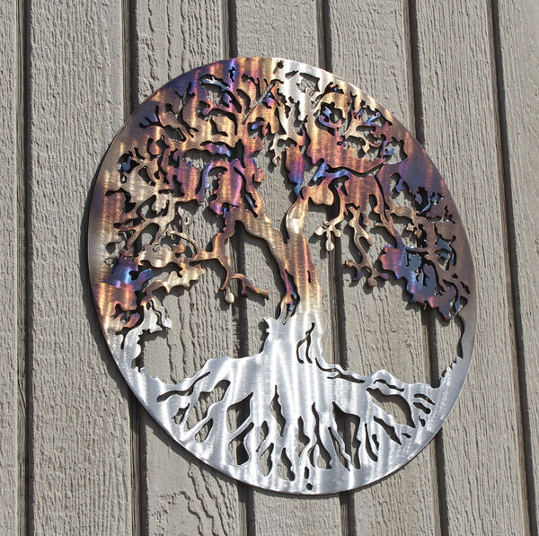 Tree of Life Metal Wall Art Heat Treated
