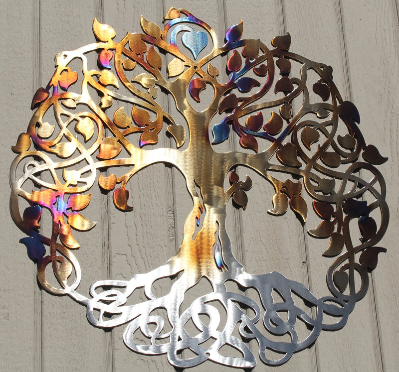 Tree of Life 3 Metal Wall Art Heat Treated