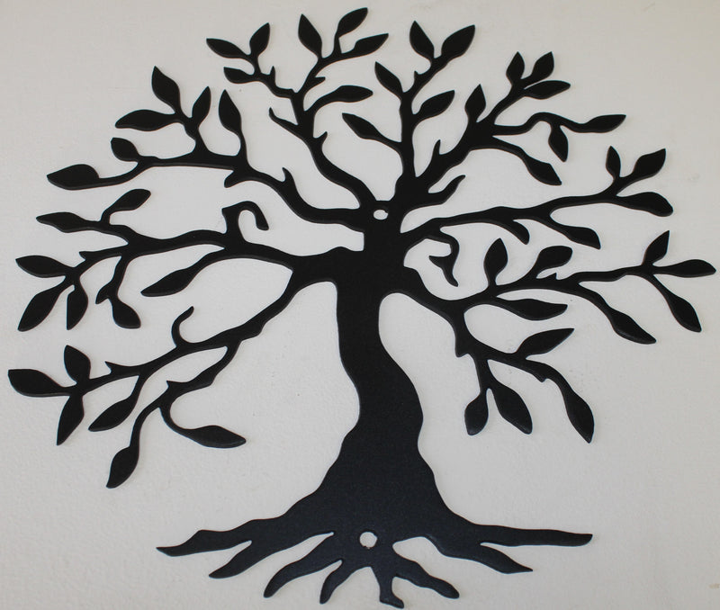 Tree of Life 2 Metal Wall Art- Flat Black