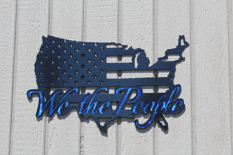 We the People American Flag in USA Metal Wall Art
