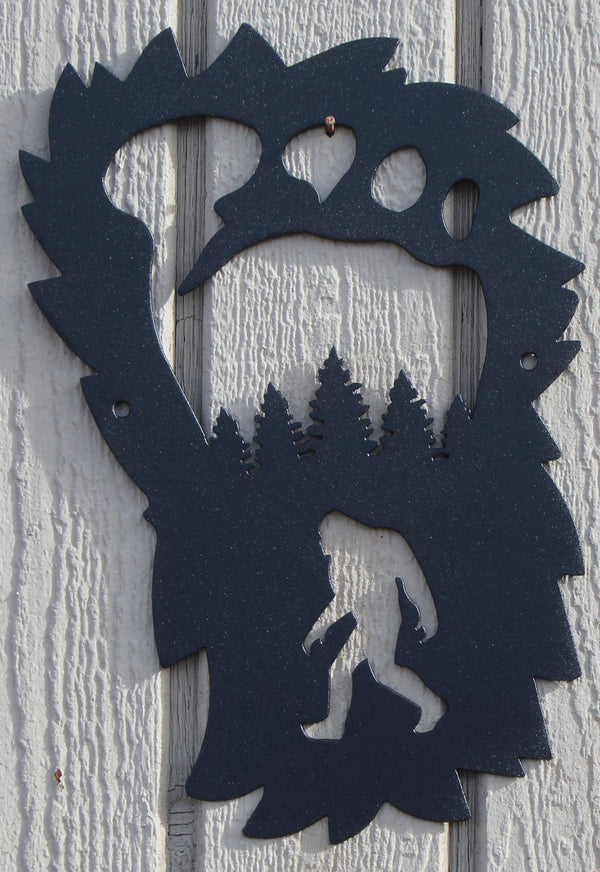 Bigfoot in Foot Metal Wall Art