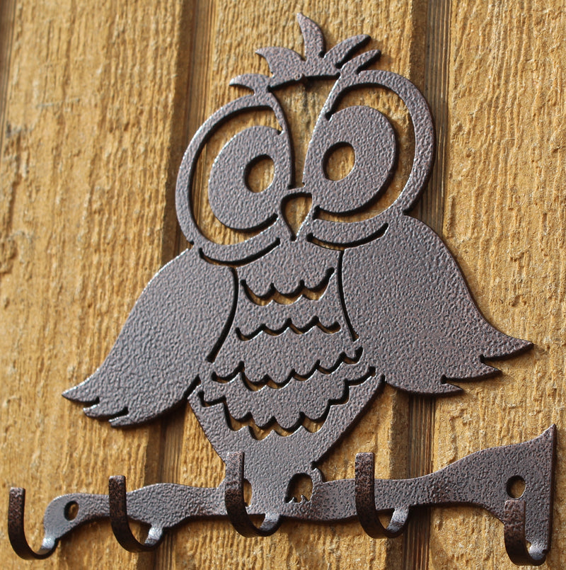 Owl Key Holder Metal Wall Art